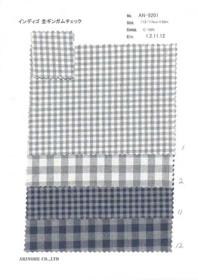 AN-9201 Indigo meliertes Gingham-Karo