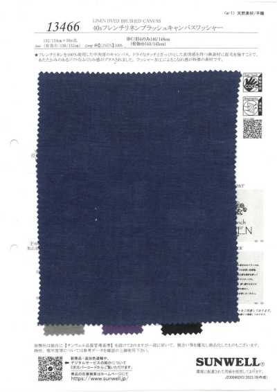 13466 40s Französischer Leinen gebürsteter Canvas mit Waschfinish