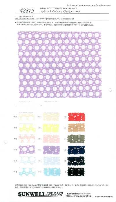42875 Baumwoll/Nylon-Punkt-Raschelspitze