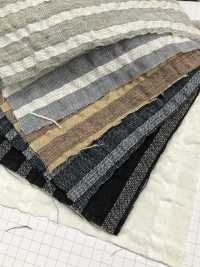 3014 Gestreifte Raffungen Aus Leinen Und Baumwolle[Textilgewebe] Feines Textil Sub-Foto
