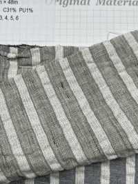 3014 Gestreifte Raffungen Aus Leinen Und Baumwolle[Textilgewebe] Feines Textil Sub-Foto