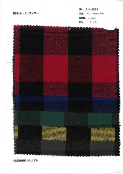 AN-9084 Baumwollflanell Buffalo-Karo