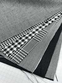 7212 Wolle-Seide-Schwarz-Weiß-Ecke[Textilgewebe] Feines Textil Sub-Foto