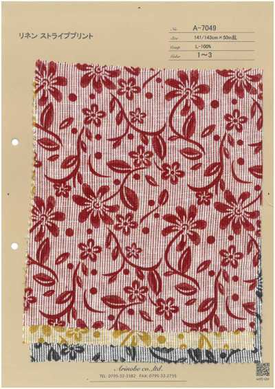 A-7049 Leinen-Streifenprint