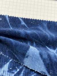 DCL758-ID 16W Hose Corduroy Decore Indigo (Mura Bleach)[Textilgewebe] Kumoi Beauty (Chubu Velveteen Cord) Sub-Foto