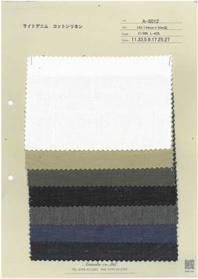 A-8012 Leichter Denim aus Baumwolle und Leinen