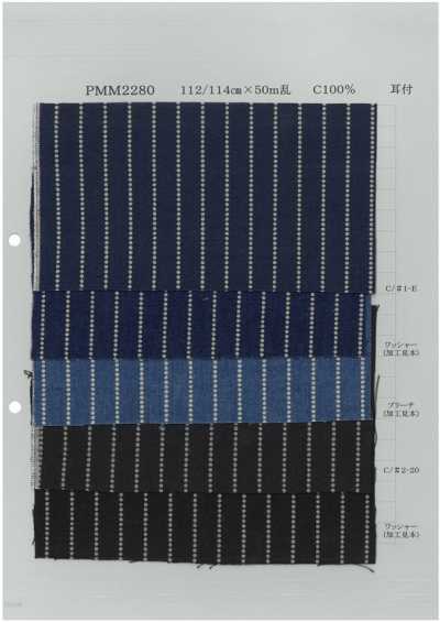 PMM2280-dotstripe Chambray mit Auswaschdruck, Punktstreifen, 5 oz