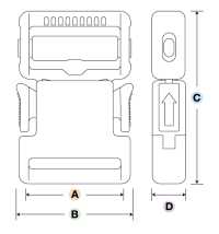 LB-S YKK Schnalle LB-Gewinde-Seitenfreigabetyp 20 Mm ~ 50 Mm[Schnallen Und Ring] YKK Unterfoto