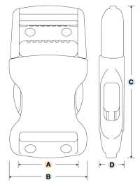 LB-R YKK Schnalle LB-R-Seitenauslösung[Schnallen Und Ring] YKK Unterfoto