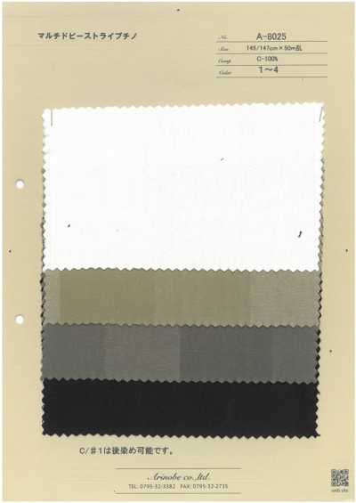 A-8025 Multi-Dobby-Streifen-Chino