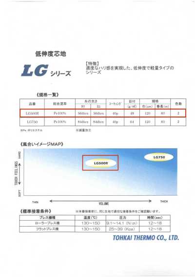 LG500R Thermofix® [Neue Normalität] LG-Serie aufbügelbare Einlage für Hemdkragen