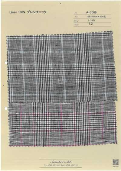 A-7069 100% Leinen Glencheck