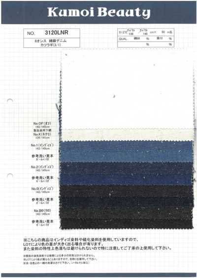 3120LNR 8 oz Baumwoll-Leinen-Denim-Drill (3/1)