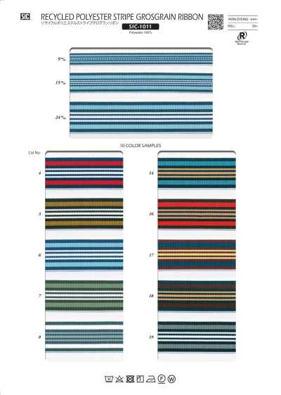 SIC-1011 Recyceltes Polyester-Streifen-Grosgrainband