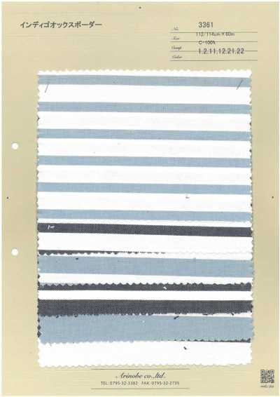 3361 Indigo Oxford Horizontalstreifen