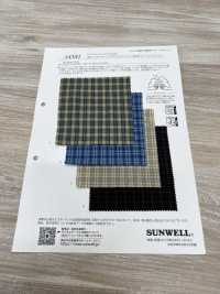 14381 50 Einzelfaden-Bastelscheiben, Verarbeitetes Sky Feather Dobby Mini Check[Textilgewebe] SUNWELL Sub-Foto
