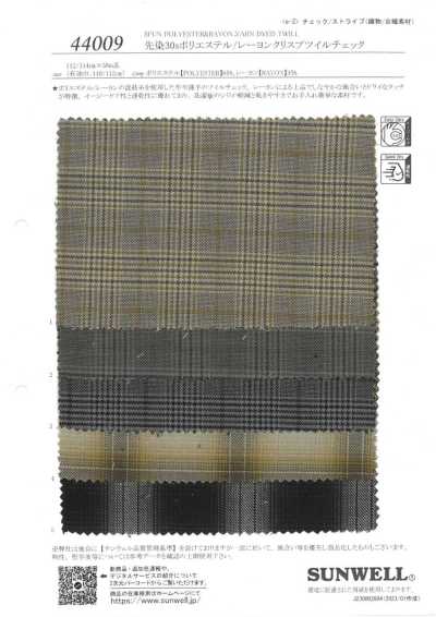 44009 Garngefärbtes 30s Polyester/Viskose-festes Köperkaro