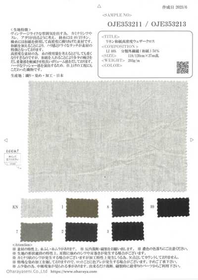 OJE353213 Leinen-Washi-Hochdichtes Wettertuch (Farbe)