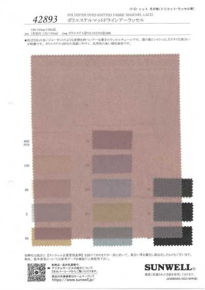 42893 Mattes, trockenes, transparentes Polyester-Raschel