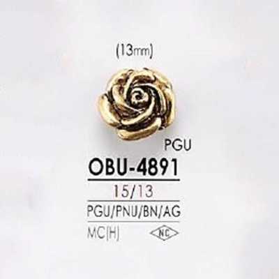 OBU4891 Halbring-Schaftknopf aus hochglänzendem Metall
