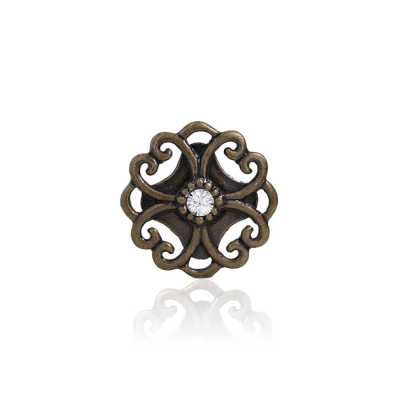 SBC4246 Halbrunder Ringschaftknopf aus Glas/Hochmetall