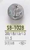 SB1028 Schwarze Perlmuttmuschel/Messing-Knopf mit kreisförmigem Ring und Halbring-Schaft