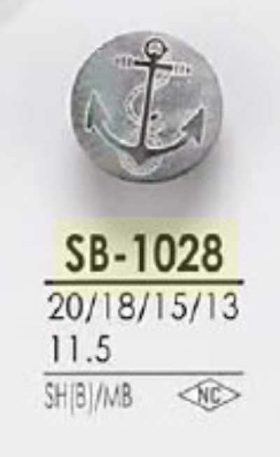 SB1028 Schwarze Perlmuttmuschel/Messing-Knopf mit kreisförmigem Ring und Halbring-Schaft