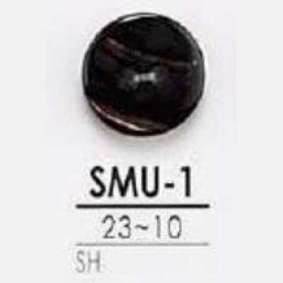 SMU1 Schwarzer 2-Loch-Knopf aus Perlmuttmuschel