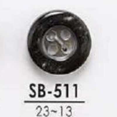 SB511 Schwarzer Perlmutt-Schalenknopf mit 4 Löchern