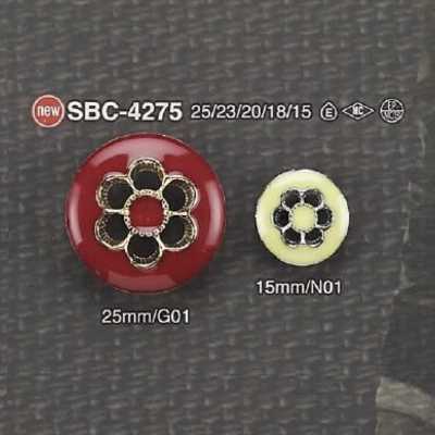 SBC4275 Knopf mit Halbring-Steg aus Epoxidharz/Hochmetall