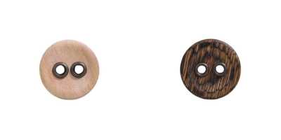 OW7400 Holz/Holz, Sperrholz/Messing 2-Loch-Knopf