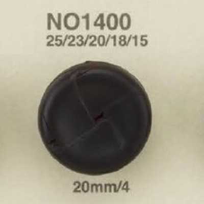 NO400 Leder/Messing Rechteckring-Halbring-Schaftknopf
