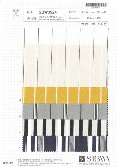 SBW3524 Garngefärbter Streifen mit Doppelwasch-Finish