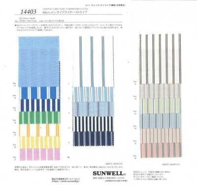 14403 60s Baumwoll-Typewriter Blau-Multistreifen