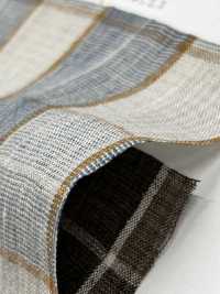 OM42270 TWIST LINEN Waschanlagen-Finish Fensterkaro[Textilgewebe] Oharayaseni Sub-Foto