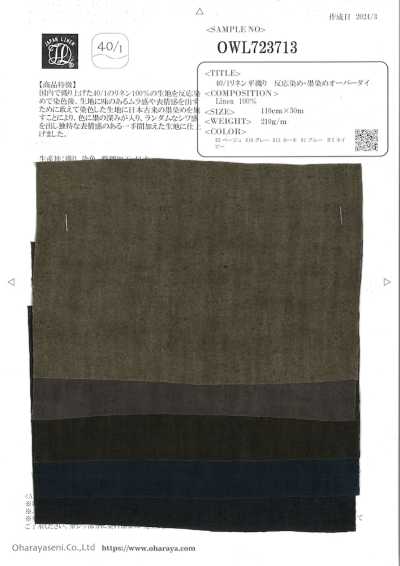 OWL723713 40/1 Leinen-Leinwandbindung Reaktivfärbung + Sumi-Überfärbung