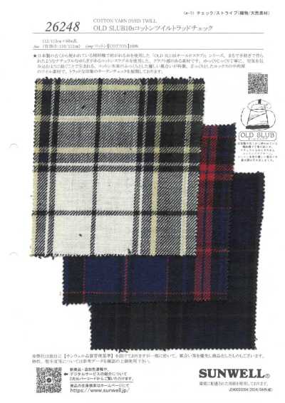 26248 OLD SLUB10s Baumwoll-Twill traditionelles Karo
