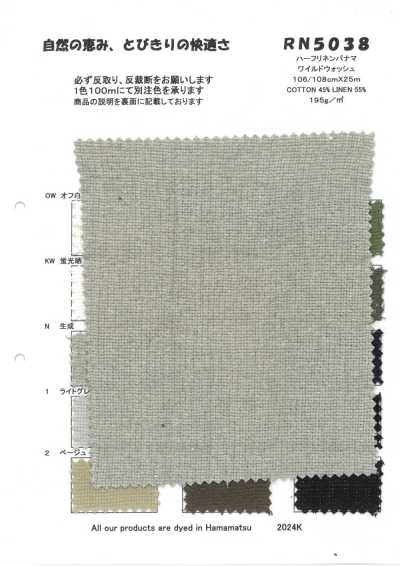 RN5038 Halbleinen Panama Wild Wash