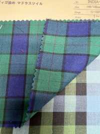 INDIA-2132 Indigogefärbter Madras-Twill[Textilgewebe] ARINOBE CO., LTD. Sub-Foto