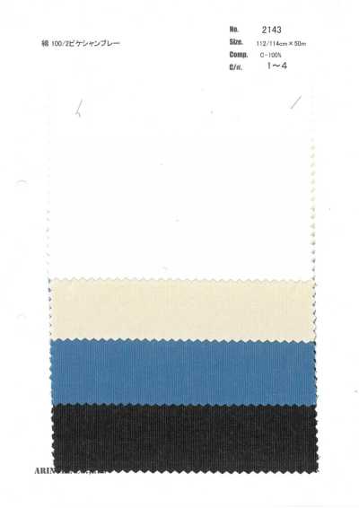 2143 100 % Baumwolle, zweifädiger Piqué-Chambray