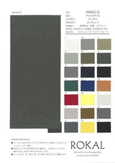 RR8822-3L Taslan-Nylon wetterfestes Gewebe