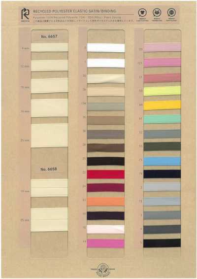 6657 Stretch-Satinband aus recyceltem Polyester