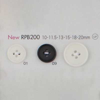 RPB200 Hergestellt in Japan, Knopf aus recyceltem PET-Harz, 4-Loch, mit Rand