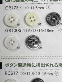 GR17S GRS-zertifizierter Knopf Aus 25 % Recyceltem PET-Harz Mit Rand, 4 Löcher[Taste] DAIYA BUTTON(DAIYA BUTTON) Sub-Foto