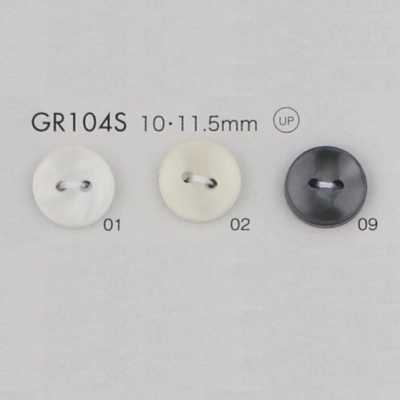 GR104S GRS-zertifizierter Knopf aus 25 % recyceltem PET-Harz, mit Rand, 2-Loch
