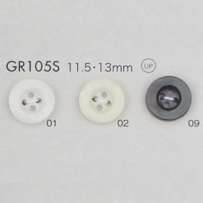 GR105S GRS-zertifizierter Knopf aus 25 % recycelter PET-Harz-Mischung mit Rand, 4-Loch