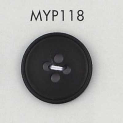 MYP118 Polyesterharzknopf mit Rand, 4-Loch