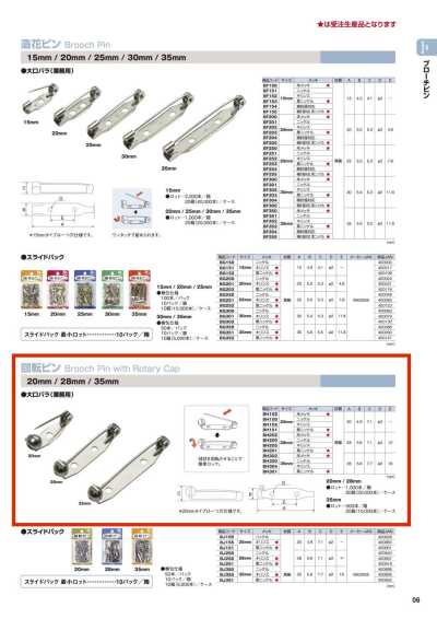 BROOCH-PIN Messing-Drehstift