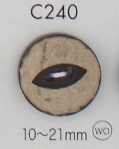 C240 Naturholz-2-Loch-Knopf