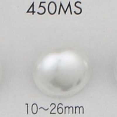 450MS Perlmuttartiger Harnstoffknopf mit silbernem Halbring-Schaft